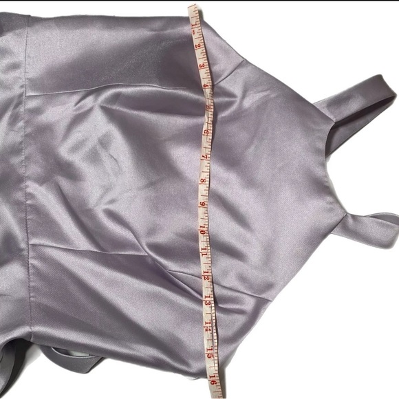 ALFRED SUNG Halter Neck Satin Dress D763 Moondance Crisscross Gown Sz 8 NWT 220 - Picture 10 of 13